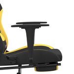 vidaXL Chaise de jeu de massage avec repose-pied Noir et jaune Tissu