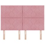vidaXL Tête de Lit Rose avec Design de Blocs de Diamant 160 cm Velours