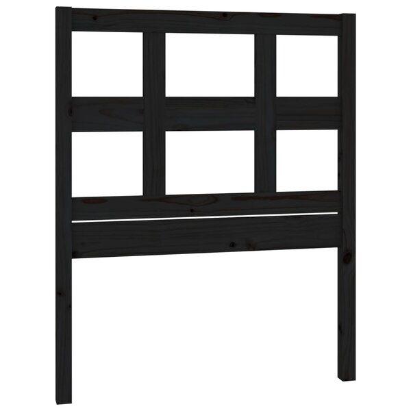 vidaXL Tête de lit Noir 80 5x4x100 cm Bois massif de pin
