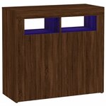 vidaXL Buffet avec lumières LED chêne marron 80x35x75 cm