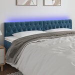 vidaXL Tête de lit à LED Bleu foncé 200x7x78/88 cm Velours