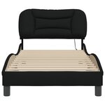 vidaXL Cadre de lit avec LED sans matelas noir 90x190 cm tissu