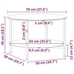 vidaXL Table à thé Noir et marbre noir 70 cm Verre trempé