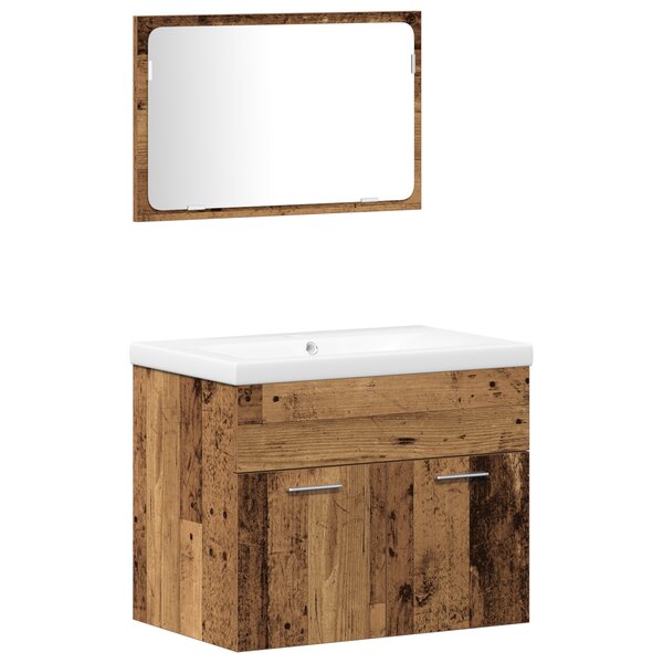 vidaXL Ensemble de meubles de salle de bain 3 pièces en bois ancien reconstitué