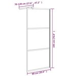 vidaXL Paroi de douche 90x195 cm Verre ESG avec design de pierre Noir