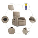 vidaXL Fauteuil de massage inclinable électrique cappuccino similicuir