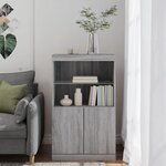 vidaXL Buffet avec lumières LED sonoma gris 60 5x37x100 cm