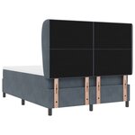 Lit Box Spring vidaXL avec Matelas Gris Foncé 140x190 cm Velours