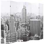 vidaXL Cloison de séparation pliable 228x170 cm New York Noir et blanc