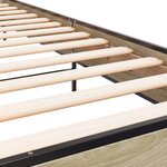 vidaXL Cadre de lit chêne sonoma 75x190 cm bois d'ingénierie et métal