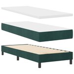 Lit Box Spring vidaXL avec Matelas & LED Vert Foncé 80x200 cm Velours