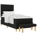Lit à ressorts vidaXL avec matelas et banc noir 100x200 cm en tissu