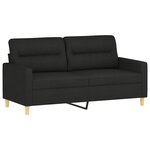 vidaXL Ensemble de canapés 3 Pièces avec coussins noir tissu