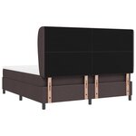 Lit box spring vidaXL avec matelas en marron foncé  180x200 cm  tissu