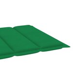 vidaXL Chaises longues lot de 2 avec coussin vert Bois de teck solide