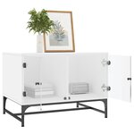 vidaXL Table basse avec portes en verre blanc 68 5x50x50 cm