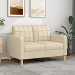 vidaXL Canapé à 2 places Crème 120 cm Tissu