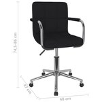 Chaise fauteuil siège pivotante de bureau informatique étude tissu noir 02_0024163