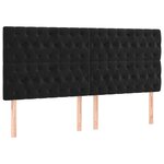 vidaXL Têtes de lit 4 Pièces Noir 90x7x78/88 cm Velours