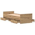 vidaXL Cadre de lit sans matelas Chêne artisanal 75x190 cm Bois d'ingénierie