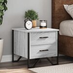 vidaXL Tables de chevet 2 Pièces sonoma gris 40x41x40cm bois d'ingénierie