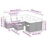 Ensemble de canapés de jardin 9 pièces avec coussins Beige Poly Rattan
