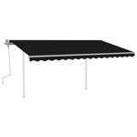 vidaXL Auvent manuel rétractable avec poteaux 4x3 5 m Anthracite