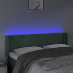 vidaXL Tête de lit à LED Vert foncé 147x16x78/88 cm Velours