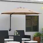 vidaXL Parasol de patio Taupe Polyester Grand Pliable Rond Moderne