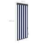 vidaXL Store roulant d'extérieur 60x250 cm Bleu et blanc