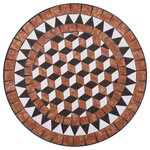 vidaXL Table de bistro mosaïque Marron 60 cm Céramique
