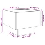 vidaXL Table d'appoint avec LED blanc 40x40x30 cm bois d'ingénierie