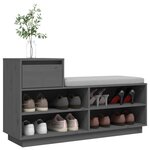vidaXL Armoire à chaussures Gris 110x34x61 cm Bois de pin massif