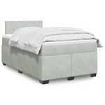 vidaXL Sommier à lattes de lit et matelas gris clair 120x190cm velours