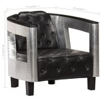 vidaXL Fauteuil en style d'aviation noir cuir véritable