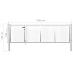 vidaXL Portillon Acier 350x100 cm Argenté