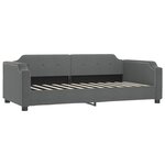 vidaXL Lit de jour avec gigogne et tiroirs gris foncé 90x190 cm tissu