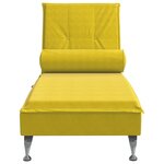 vidaXL Chaise longue de massage avec traversin jaune velours