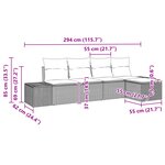 vidaXL Ensemble de canapé de jardin 5 pièces avec coussins en poly rattan noir