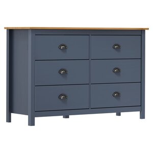 vidaXL Buffet Hill Gris 125x40x80 cm Bois de pin solide