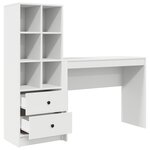 vidaXL Bureau de stockage blanc en bois
