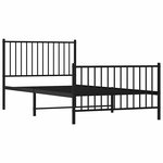 vidaXL Cadre de lit métal sans matelas et pied de lit noir 100x200 cm