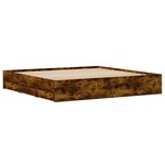 vidaXL Cadre de lit avec tiroirs sans matelas chêne fumé 180x200 cm