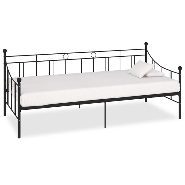 vidaXL Cadre de lit de repos Noir Métal 90 x 200 cm