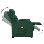 vidaXL Fauteuil de massage Vert foncé Tissu