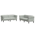 vidaXL Ensemble de canapés 2 Pièces gris clair velours