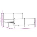 vidaXL Cadre de lit métal avec tête de lit et pied de lit 140x200 cm