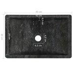 vidaXL Lavabo 45x30x12 cm marbre noir brillant