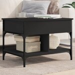 vidaXL Table basse noir 70x50x50 cm bois d'ingénierie et métal
