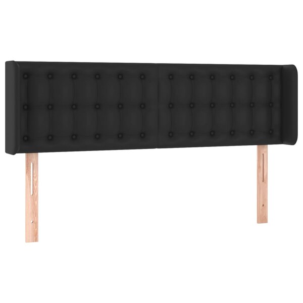 vidaXL Tête de lit avec oreilles Noir 147x16x78/88 cm Similicuir